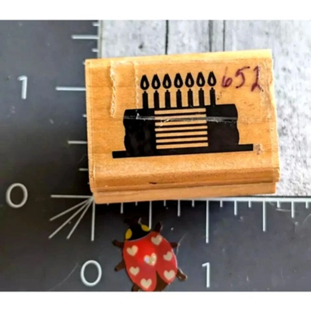 CTMH Birthday Cake Candles Rubber Stamp Wood #E32